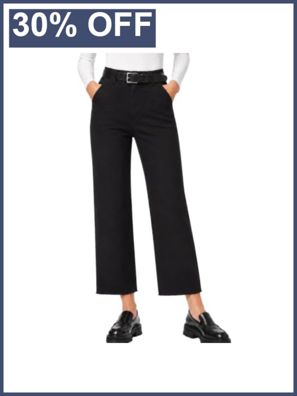 Dickies Womens Straight Fit Wide Crop Work Pants Raw Hem